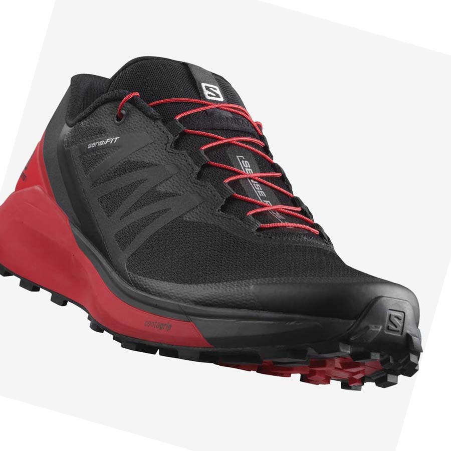 Salomon SENSE RIDE 4 Trail Futócipő Férfi Fekete Piros | HU 2133VRW